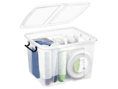 Plastlåda STRATA 40L klar med lock PP - Primmeshiper