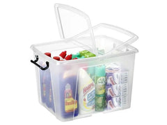 Plastlåda STRATA 40L klar med lock PP - Primmeshiper