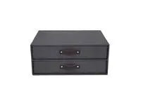 Skrivbordsbyrå kart. m. läderhand. svart - Primmeshiper