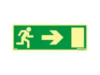 Nödutrymningsskylt pil höger 297x105mm - Primmeshiper