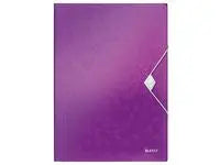 Gummibandsmapp LEITZ WOW 3-kl A4 PP lila - Primmeshiper