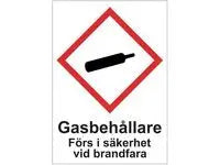 Skylt Gasbehållare A4 Plast - Primmeshiper