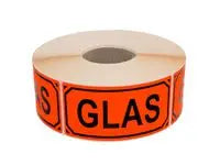Varningsetikett Glas (text) 1000/RL - Primmeshiper