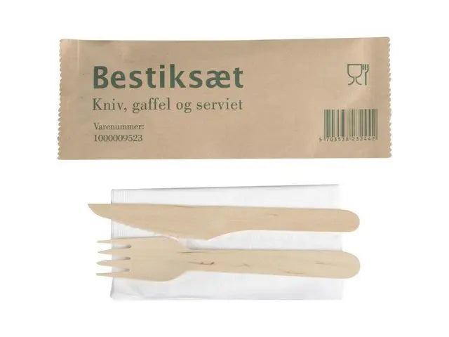 Besticksset trä med servett 400/fp - Primmeshiper