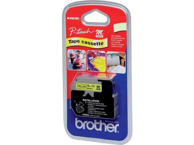 Tape BROTHER MK221 9mm svart på vit - Primmeshiper