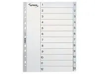 Plastregister LYRECO A4 PP 1-12 grå - Primmeshiper