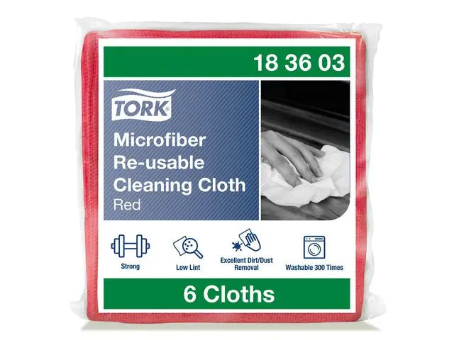Microfiberduk TORK 30,5x30,5cm röd 6/fp - Primmeshiper