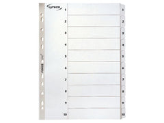 Kartongregister LYRECO A4 1-10 vit - Primmeshiper