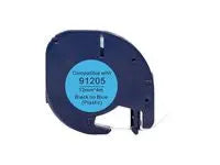 Tape plast 12mmx4m svart på blå - Primmeshiper