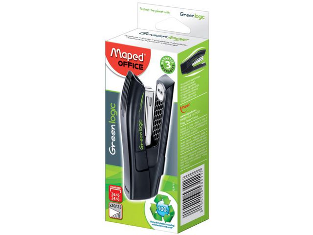 Häftapparat MAPED Greenlogic halvs.svart - Primmeshiper