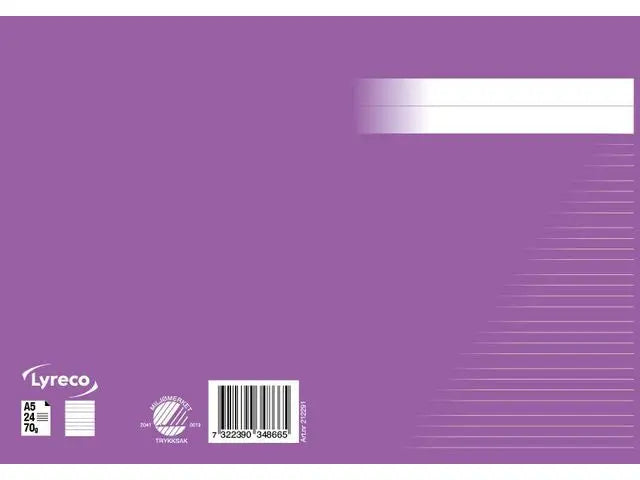 Skrivhäfte A5 linjerat 5+5+5+7mm lila - Primmeshiper