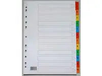 Kartongregister PLASTOREG A4 170g 1-12 - Primmeshiper