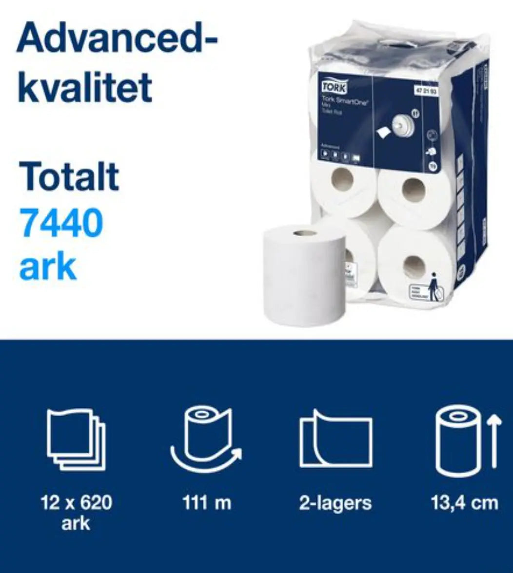 Toalettpapper TORK Adv T9 2-lag 12/fp - Primmeshiper